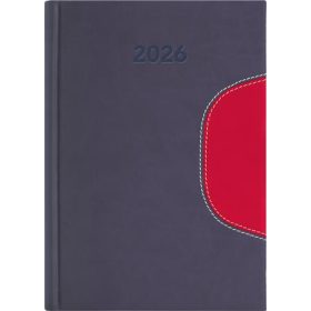   Naptár, tervező, A5, napi, DAYLINER Memphis, szürke-piros (NMA5SZPU)