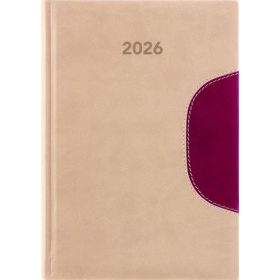   Naptár, tervező, B5, heti, DAYLINER Memphis, bézs-padlizsán (NMB5BPU)