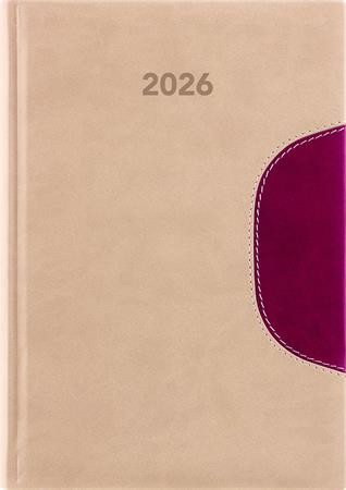 Naptár, tervező, B5, heti, DAYLINER Memphis, bézs-padlizsán (NMB5BPU)