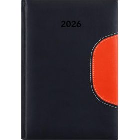   Naptár, tervező, B5, heti, DAYLINER Memphis, fekete-narancs (NMB5FKNU)