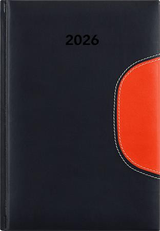 Naptár, tervező, B5, heti, DAYLINER Memphis, fekete-narancs (NMB5FKNU)