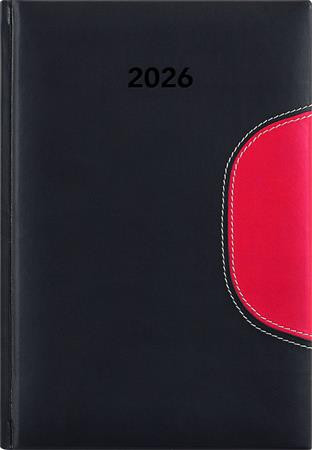 Naptár, tervező, B5, heti, DAYLINER Memphis, fekete-piros (NMB5FKPU)