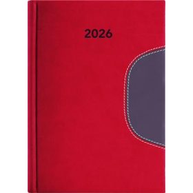   Naptár, tervező, B5, heti, DAYLINER Memphis, piros-szürke (NMB5PSZU)