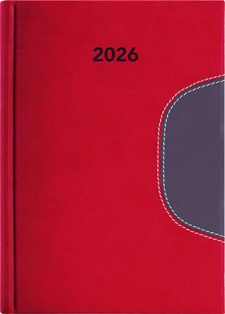 Naptár, tervező, B5, heti, DAYLINER Memphis, piros-szürke (NMB5PSZU)