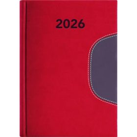   Naptár, tervező, B6, heti, DAYLINER Memphis, piros-szürke (NMB6PSZU)