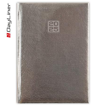 Naptár, tervező, A5, heti, DAYLINER, Mirror, ezüst (NMHE25)