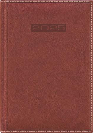 Naptár, tervező, A5, napi, DAYLINER, Sherwood, barnásvörös (NSA5BV25)