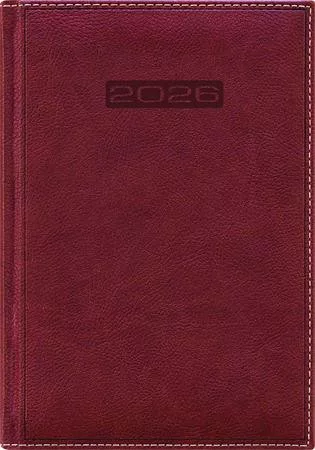 Naptár, tervező, A5, napi, DAYLINER, Sherwood, barnásvörös (NSA5BVU)