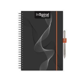   Naptár, tervező, A5, heti, DAYLINER, InSpiral, fekete-narancs (NSA5HFKNU)