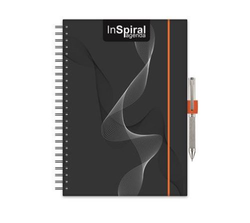 Naptár, tervező, A5, heti, DAYLINER, InSpiral, fekete-narancs (NSA5HFKNU)