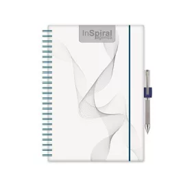   Naptár, tervező, A5, heti, DAYLINER, InSpiral, fehér-kék (NSA5HFKU)