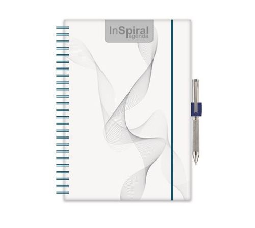 Naptár, tervező, A5, heti, DAYLINER, InSpiral, fehér-kék (NSA5HFKU)