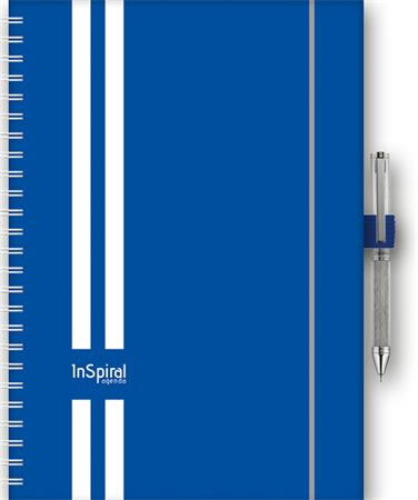 Naptár, tervező, A5, heti, DAYLINER, InSpiral GT, kék-fehér (NSA5HKFU)