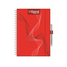   Naptár, tervező, A5, heti, DAYLINER, InSpiral, piros-piros (NSA5HPPU)