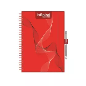   Naptár, tervező, A5, heti, DAYLINER, InSpiral, piros-piros (NSA5HPPU)