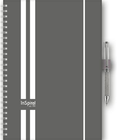Naptár, tervező, A5, heti, DAYLINER, InSpiral, szürke-fehér (NSA5HSZFU)
