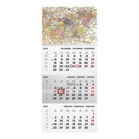   Naptár, speditőr, három hónapos, egy tömbös, TOPTIMER, Magyarország térkép (NSPED07220U)