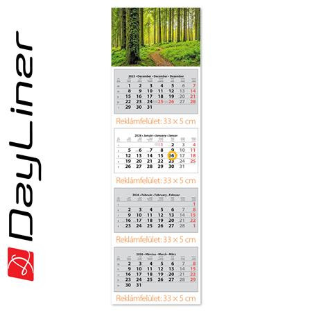 Naptár, speditőr, négy hónapos, négy tömbös, DAYLINER (NSPED4H4U)