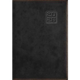   Naptár, tervező, A5, napi, DAYLINER Square, fekete (NSQA5FU)