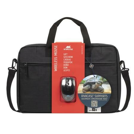 Notebook táska, 15,6, vezeték nélküli egérrel, RIVACASE Regent 8038, fekete (NTRR8038BE)