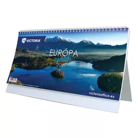   Naptár, asztali, álló, VICTORIA OFFICE Európa Csodái (2027 évi) (NVAECS)