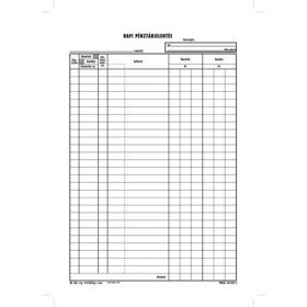   Nyomtatvány, napi pénztárjelentés, 25x4, A4, VICTORIA PAPER B.13-25, 10 tömb/csomag (NVB1325V)