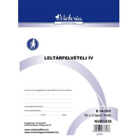   Nyomtatvány, leltárfelvételi ív, 50x3, A4, VICTORIA PAPER, B.14-30, 10 tömb/csomag (NVB1430)