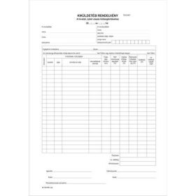   Nyomtatvány, kiküldetési rendelvény (belföldi), 25x2, A4, VICTORIA PAPER B.18-73, 10 tömb/csomag (NVB1873)