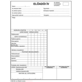   Nyomtatvány, előadói ív, szabadlap, A4, négyoldalas, C.5230-182 (NVC5230182)