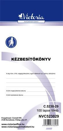 Nyomtatvány, kézbesítőkönyv, 100 lap, VICTORIA PAPER, C.5230-29, 10 tömb/csomag (NVC523029)