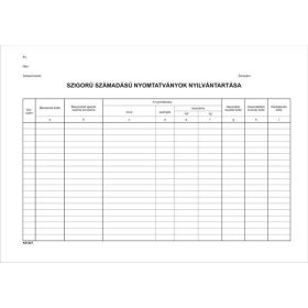   Nyomtatvány, szigorú számadású nyomtatványok nyilvántartása, 25 lap, A4, VICTORIA PAPER, 10 tömb/csomag (NVKO1827)