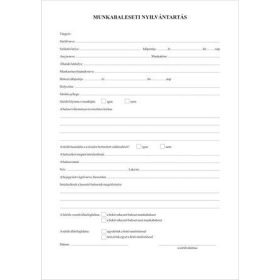   Nyomtatvány, munkabaleseti nyilvántartó napló, 32 oldal, A4, VICTORIA PAPER, 10 tömb/csomag (NVKO657)