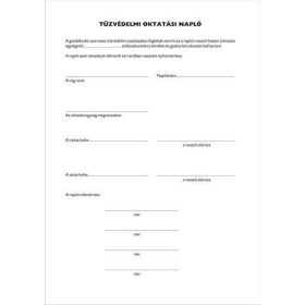   Nyomtatvány, tűzvédelmi oktatási napló, 40 oldal, A4, VICTORIA PAPER, 10 tömb/csomag (NVKO751)