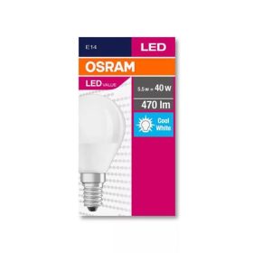   LED izzó, E14, kisgömb, P45, 5,7W, 470lm, 4000K (HF), OSRAM Value (OLEDE1406)