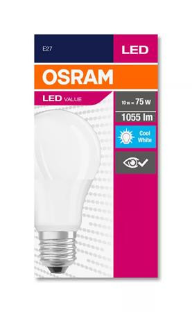 LED izzó, E27, gömb, A60, 10W, 1055lm, 4000K (HF), OSRAM Value (OLEDE2705)