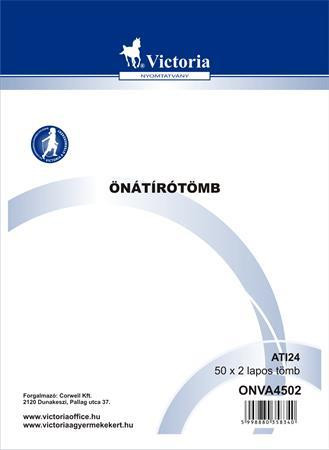 Önátírótömb, A4, 50x2 lap, VICTORIA PAPER (ONVA4502)