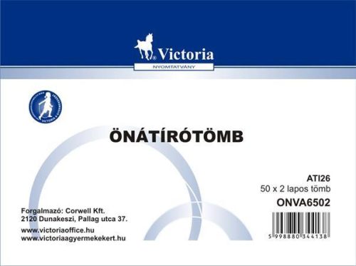 Önátírótömb, A6, 50x2 lap, VICTORIA PAPER (ONVA6502)