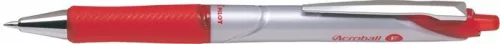 Golyóstoll, 0,25 mm, nyomógombos, fém klip, PILOT Acroball, piros (PACGFEP)