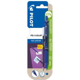   Golyóstoll, 0,25 mm, nyomógombos, PILOT Acroball, kék + betét (PACGKB)