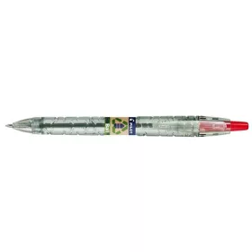   Golyóstoll, 0,27 mm, nyomógombos, PILOT B2P EcoBall, piros (PB2PEBGP)