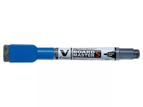 Táblamarker, törlőkupakkal, 0,8 mm, UF, kúpos, PILOT V-Board Master S, kék (PBMTUFTK)