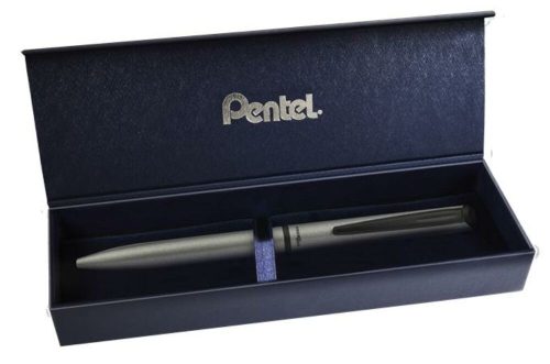 Rollertoll, 0,35 mm, rotációs, matt ezüst tolltest, PENTEL EnerGel BL-2507 kék (PENBL2507N)