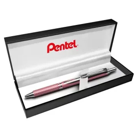   Zseléstoll, 0,35 mm, nyomógombos, rózsaszín tolltest, PENTEL EnerGel BL-407 fekete, ajándék kék tollbetéttel (PENBL407P)