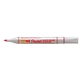 Táblamarker, 2 mm, kúpos hegy, PENTEL, piros (PENMW85BE)