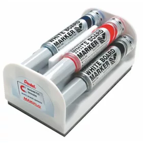   Táblamarker készlet, 6 mm, kúpos hegy, PENTEL Maxiflo, 4 különböző szín (PENMWL5M4N)