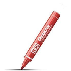 Alkoholos marker, 2 mm, kúpos, PENTEL N50, piros (PENN50BE)