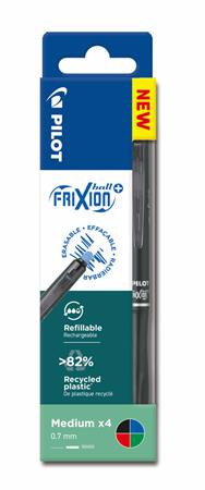 Rollertoll készlet, 0,35 mm, törölhető, nyomógombos, PILOT Frixion Ball Plus, 4 különböző szín (PFB448105)