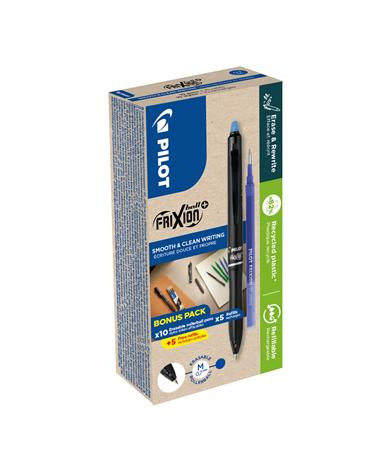 Rollertoll, 0,35 mm, törölhető, nyomógombos, PILOT Frixion Ball Plus, kék + betét (PFBPKB)