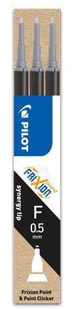 Rollertoll betét, 0,25 mm, tűhegyű, törölhető, PILOT Frixion Point, fekete (PFRBFK3)