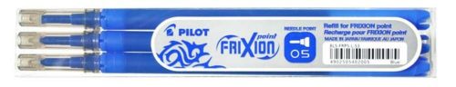 Rollertoll betét, 0,25 mm, tűhegyű, törölhető, PILOT Frixion Point, kék (PFRBK3)